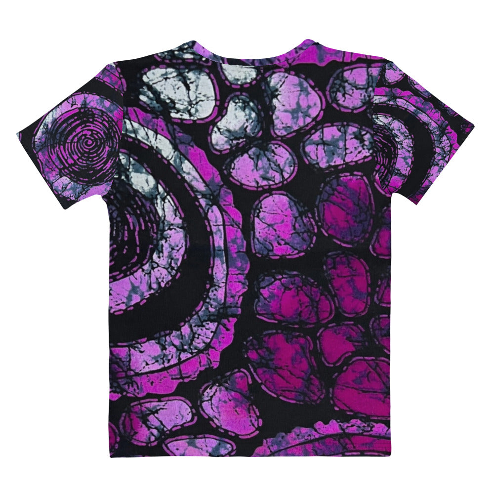 Purple & Black Ankara Women's T-shirt