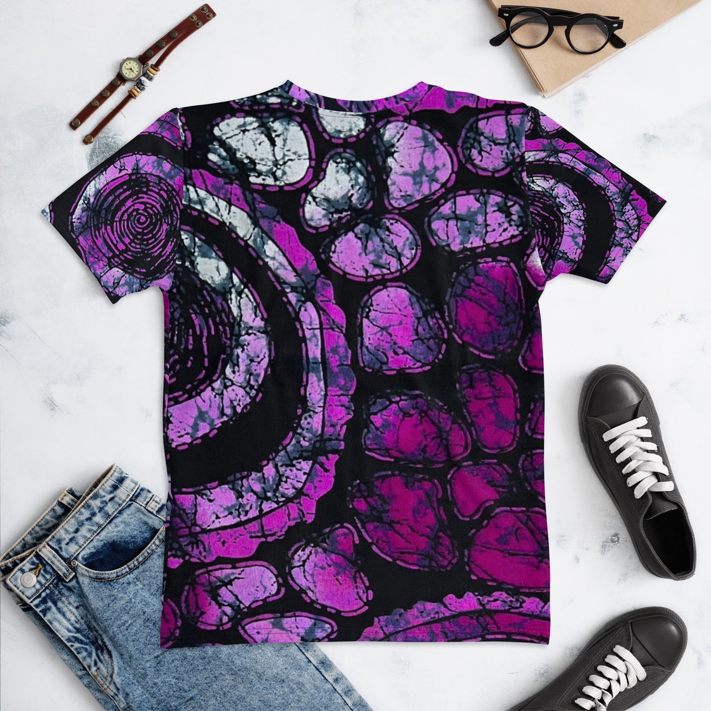 Purple & Black Ankara Women's T-shirt