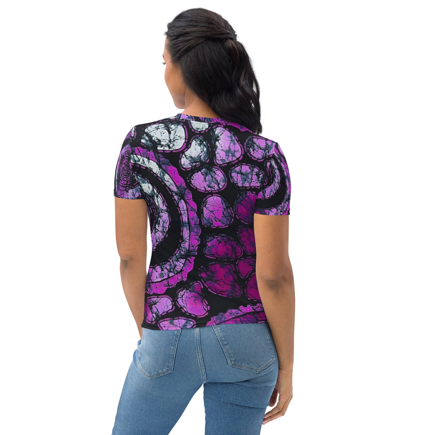 Purple & Black Ankara Women's T-shirt