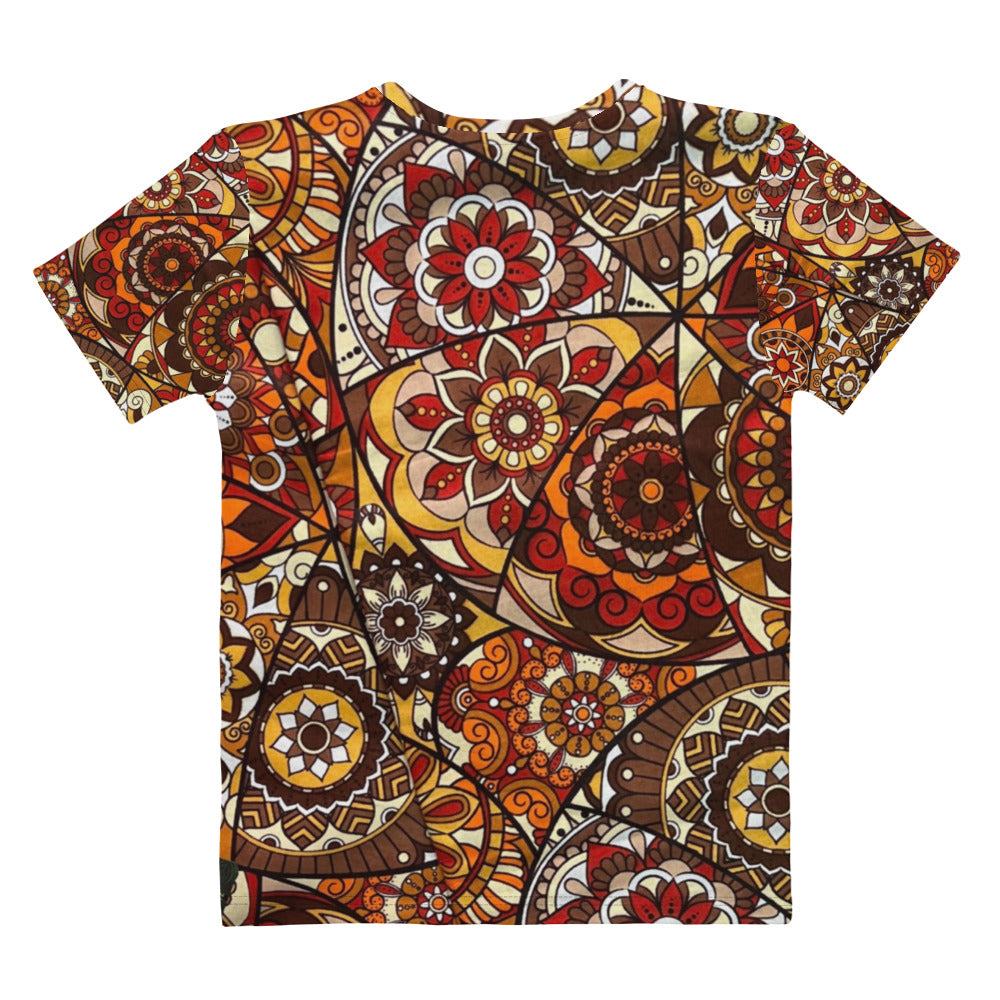 Multicolour Brown Ankara Women's T-shirt