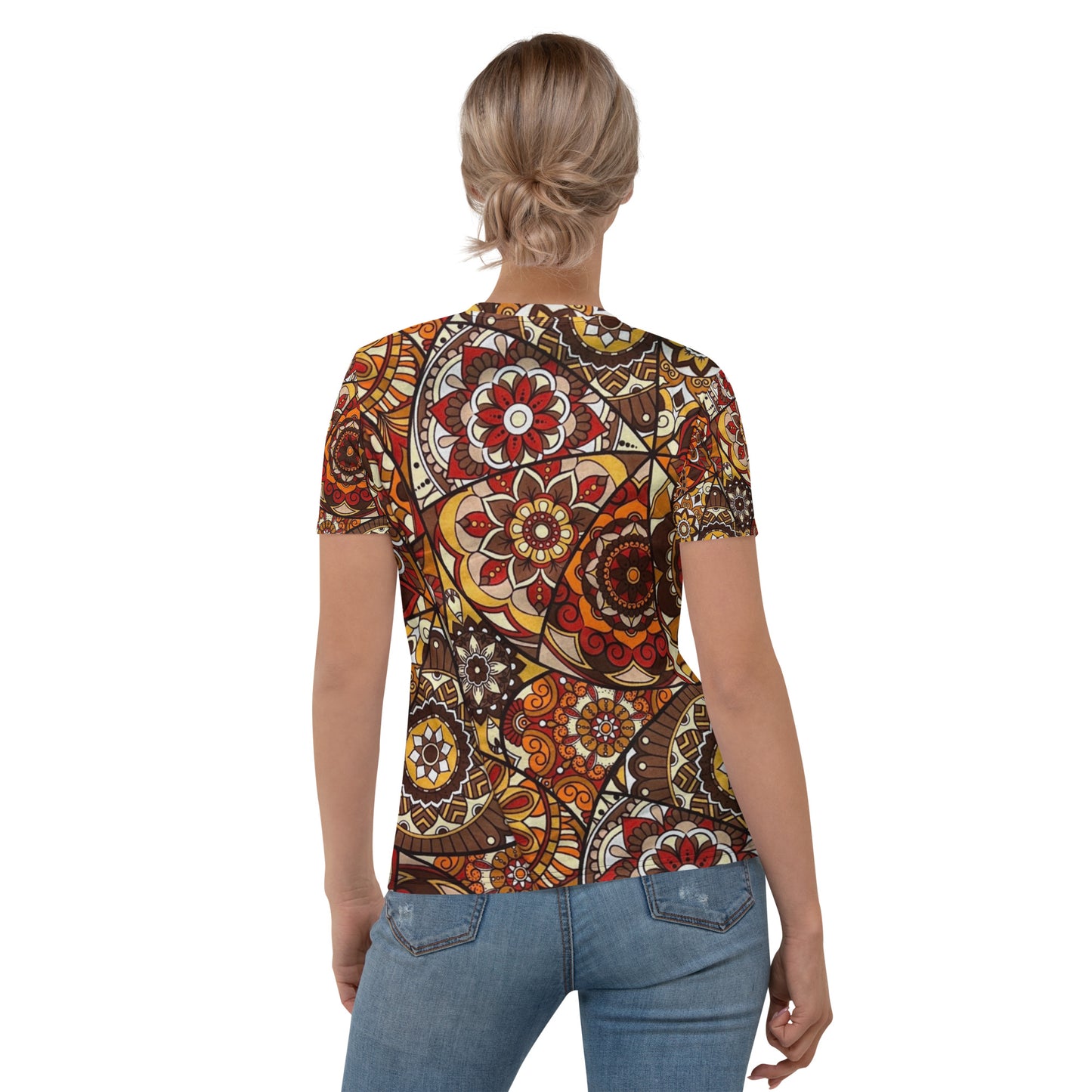 Multicolour Brown Ankara Women's T-shirt