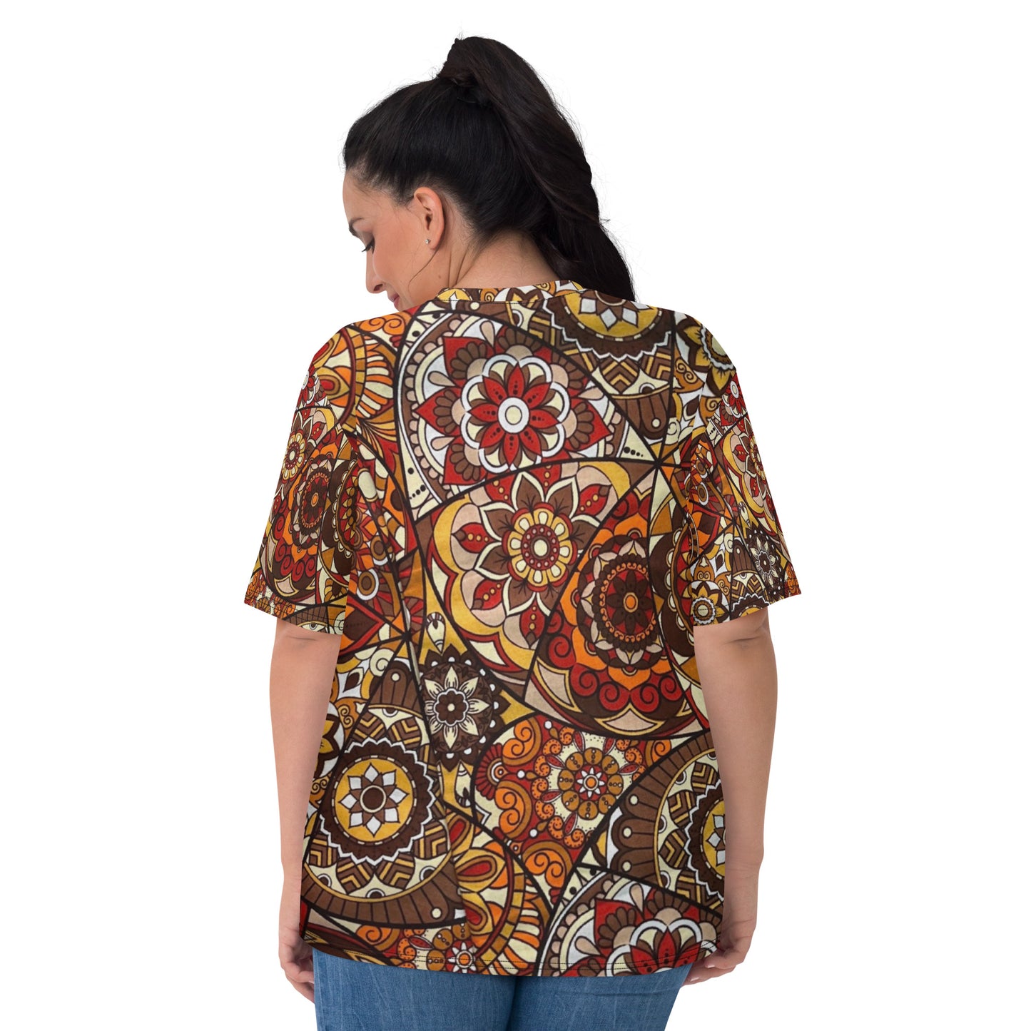 Multicolour Brown Ankara Women's T-shirt