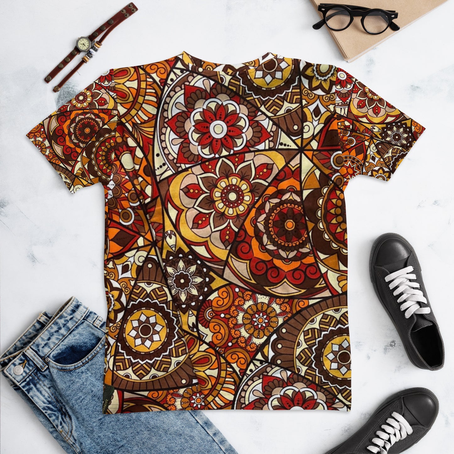 Multicolour Brown Ankara Women's T-shirt