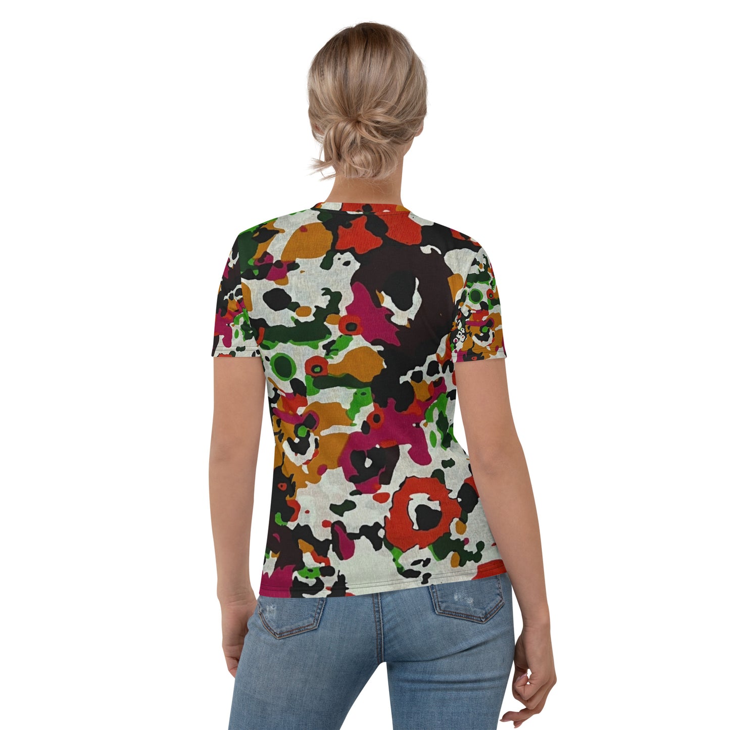 Multicolour Paint Ankara Women's T-shirt