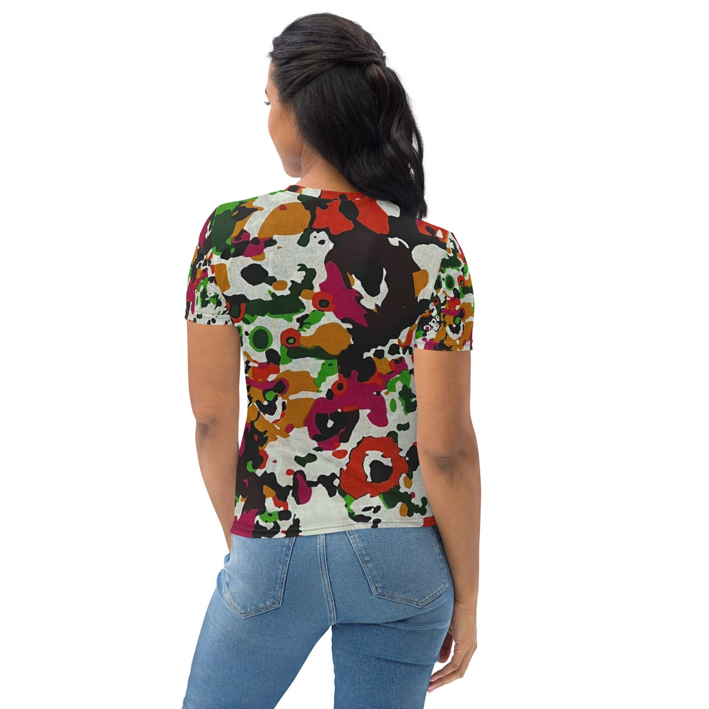 Multicolour Paint Ankara Women's T-shirt