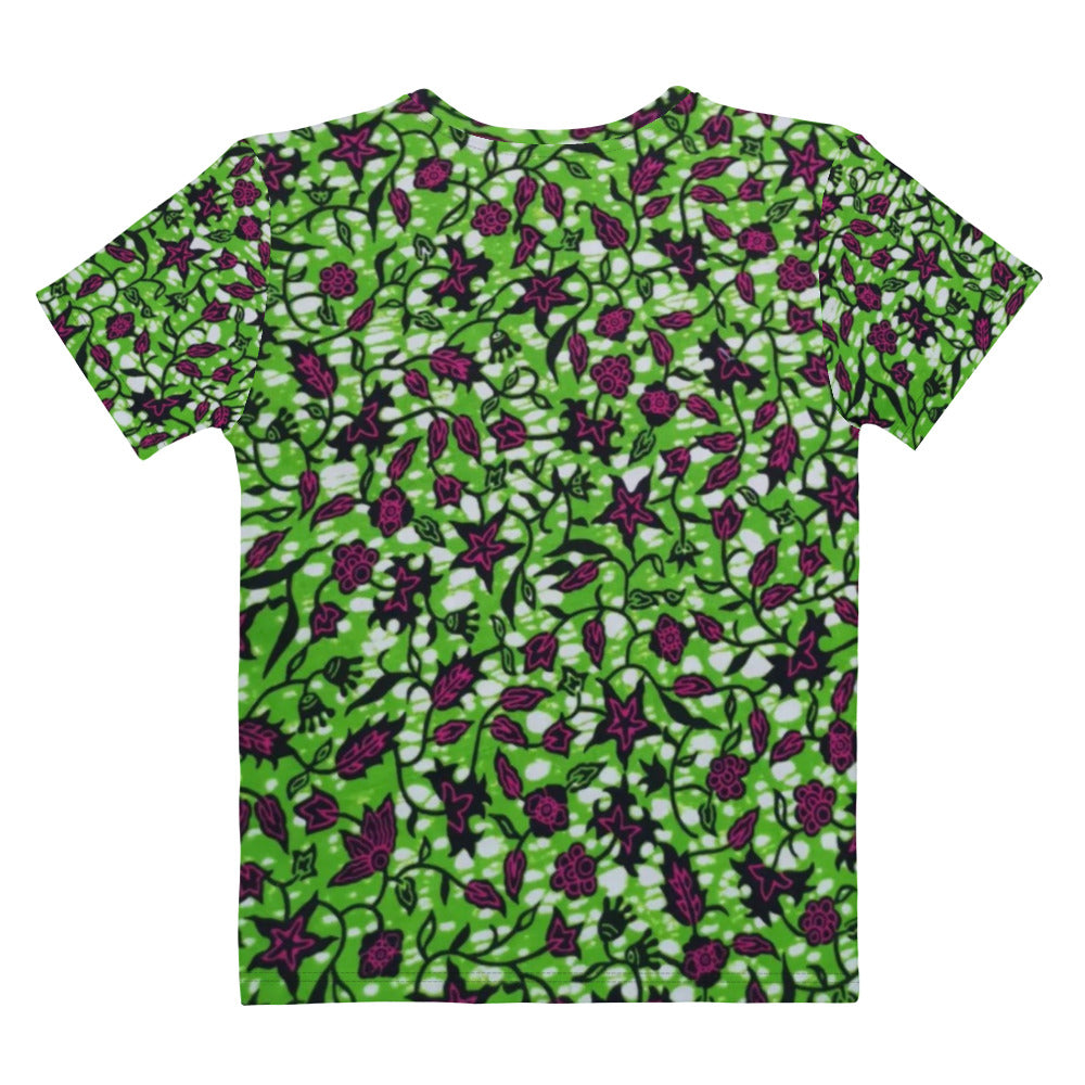 Green Burgundy Ankara Women's T-shirt