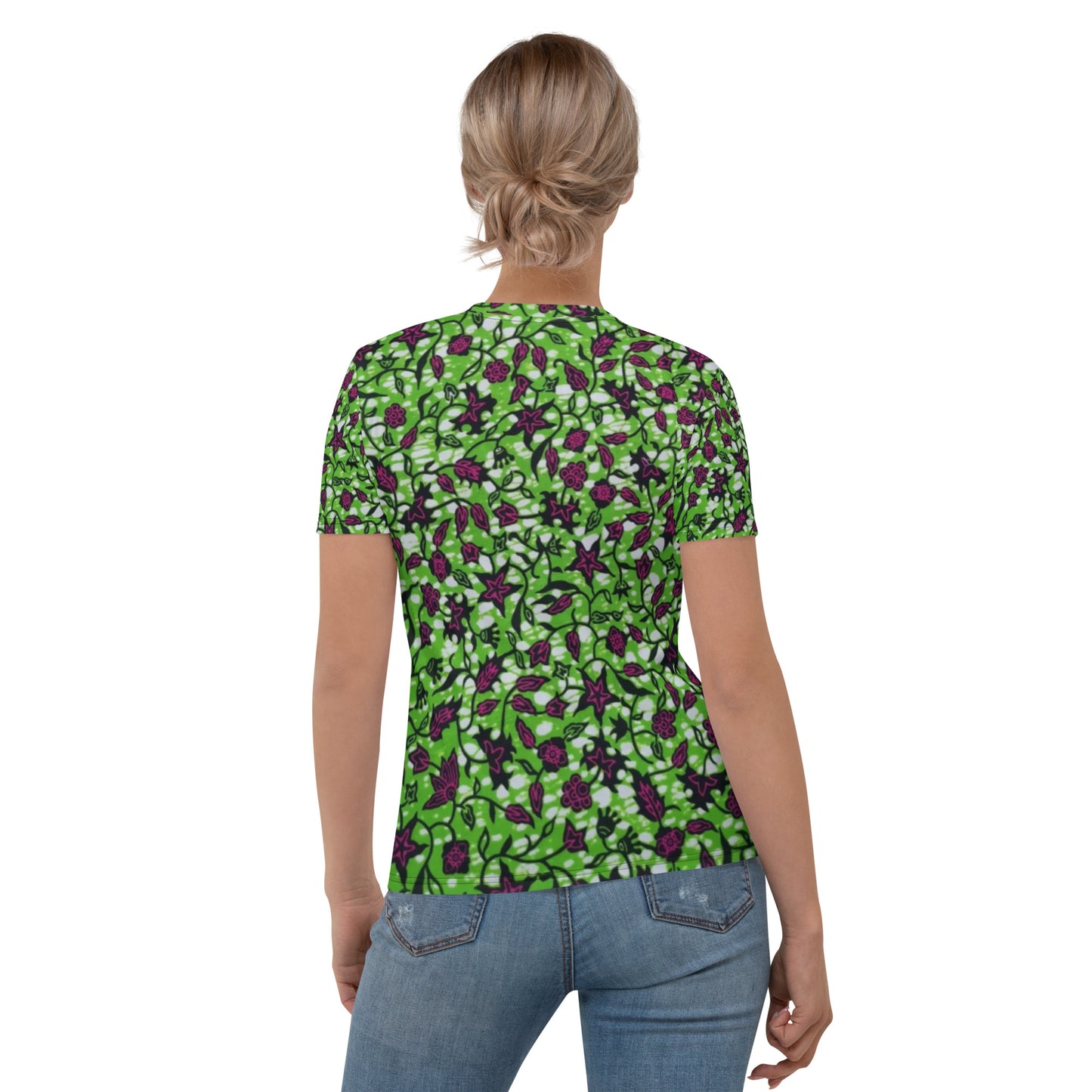 Green Burgundy Ankara Women's T-shirt