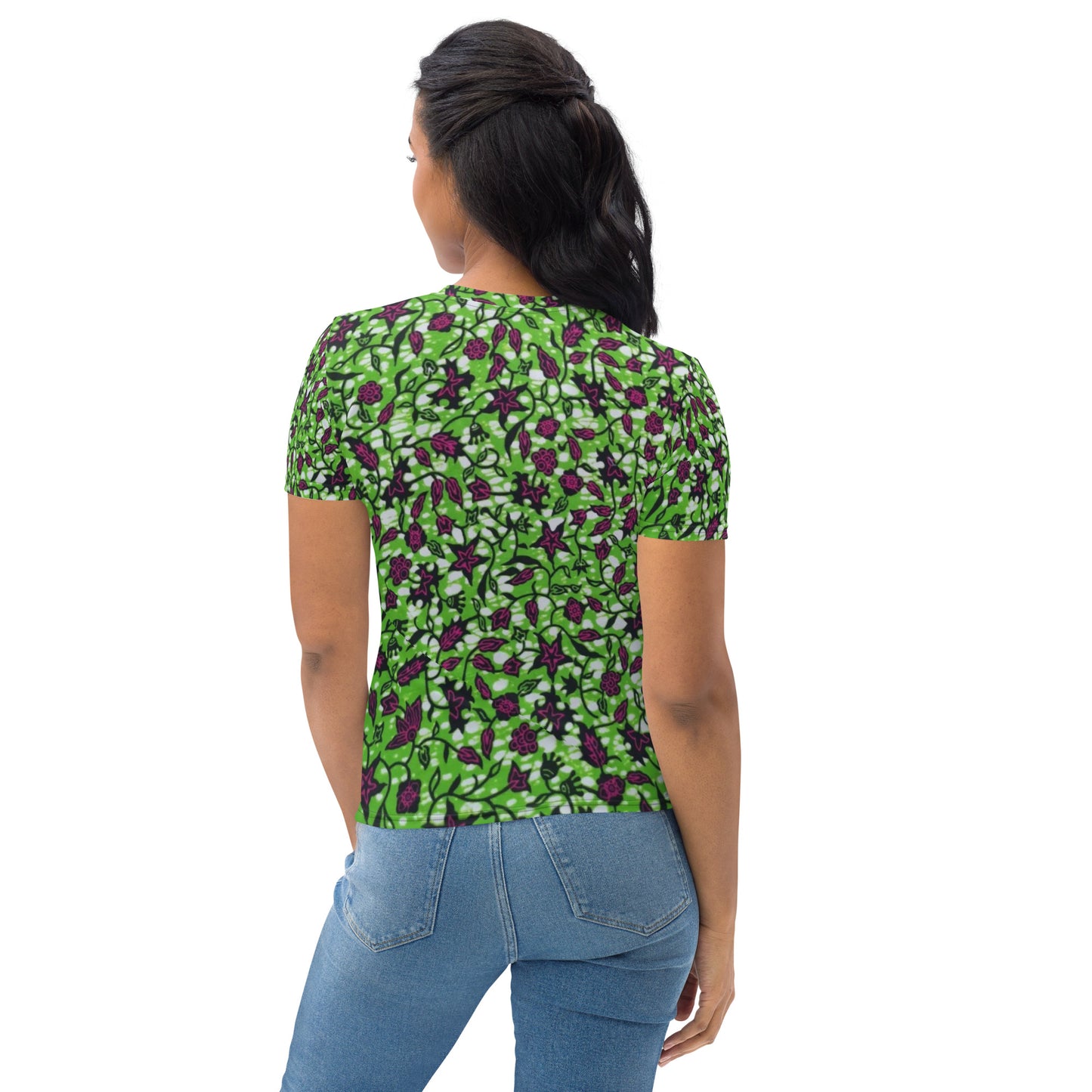 Green Burgundy Ankara Women's T-shirt