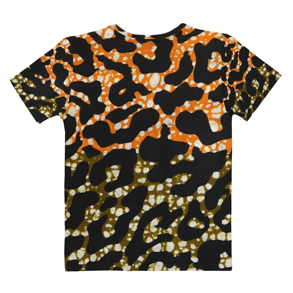 Green Orange Leopard Ankara Women's T-shirt