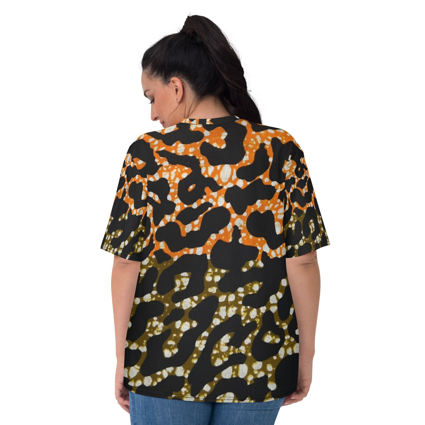 Green Orange Leopard Ankara Women's T-shirt