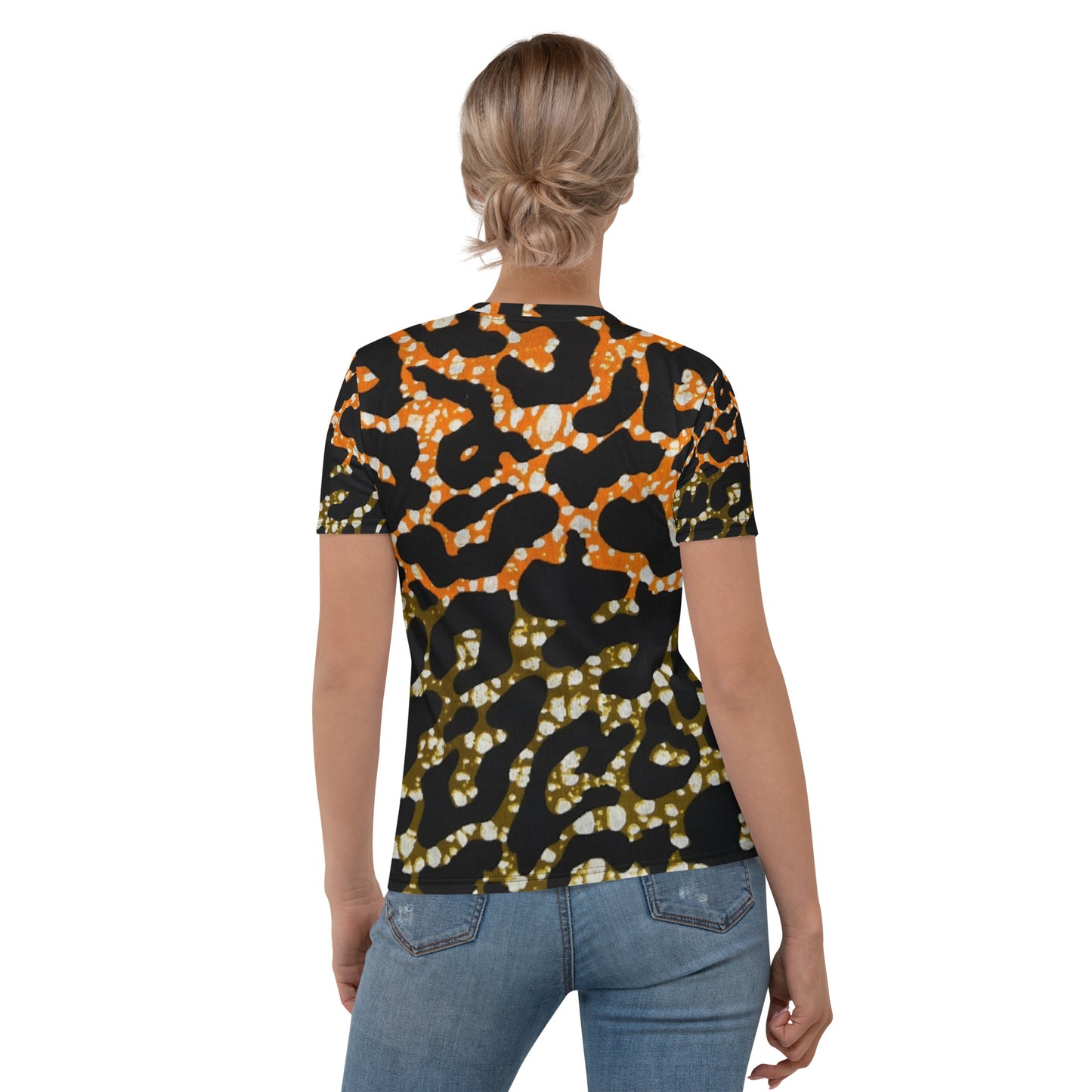 Green Orange Leopard Ankara Women's T-shirt