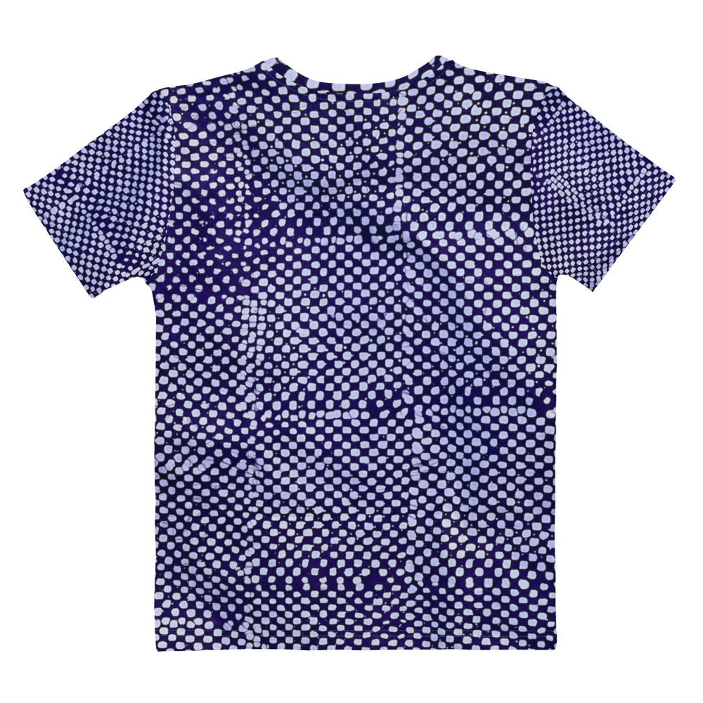 Purple And White Polka Dots Adire Women's T-shirt