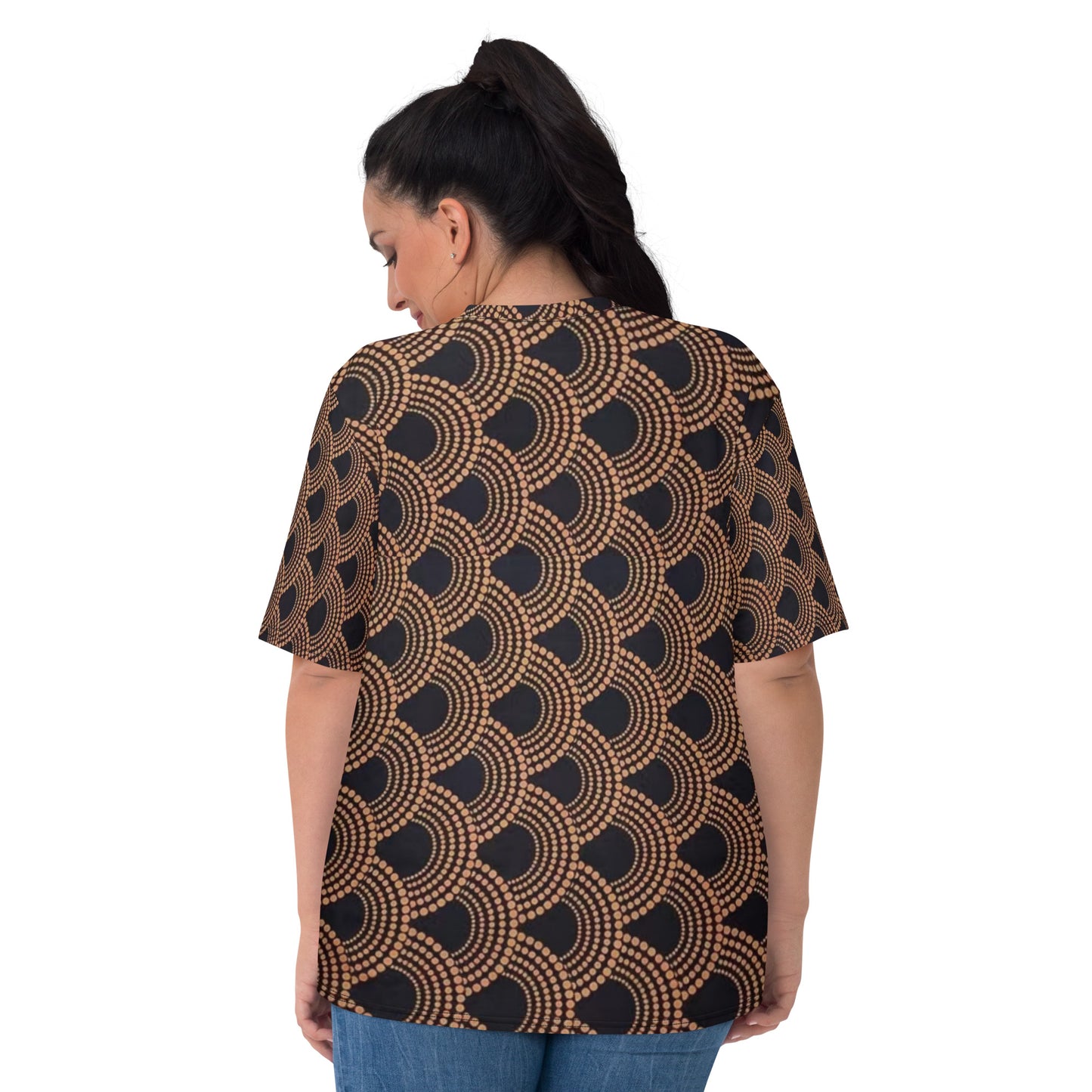 Brown Abstract Ankara Women's T-shirt