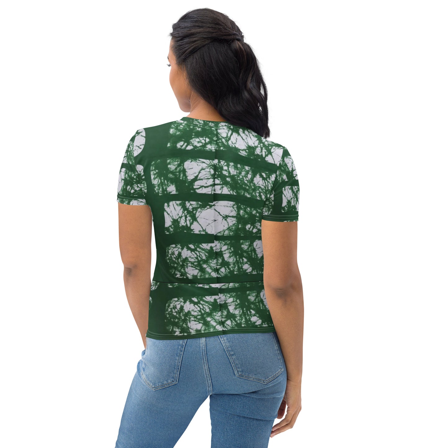 Green Adire Ankara Women's T-shirt