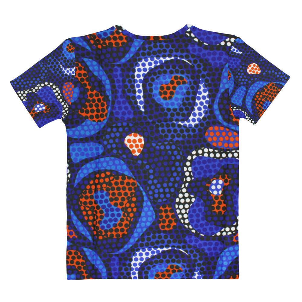 Blue Orange Abstract Ankara Women's T-shirt