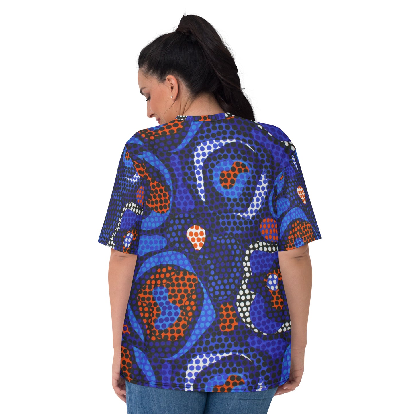 Blue Orange Abstract Ankara Women's T-shirt