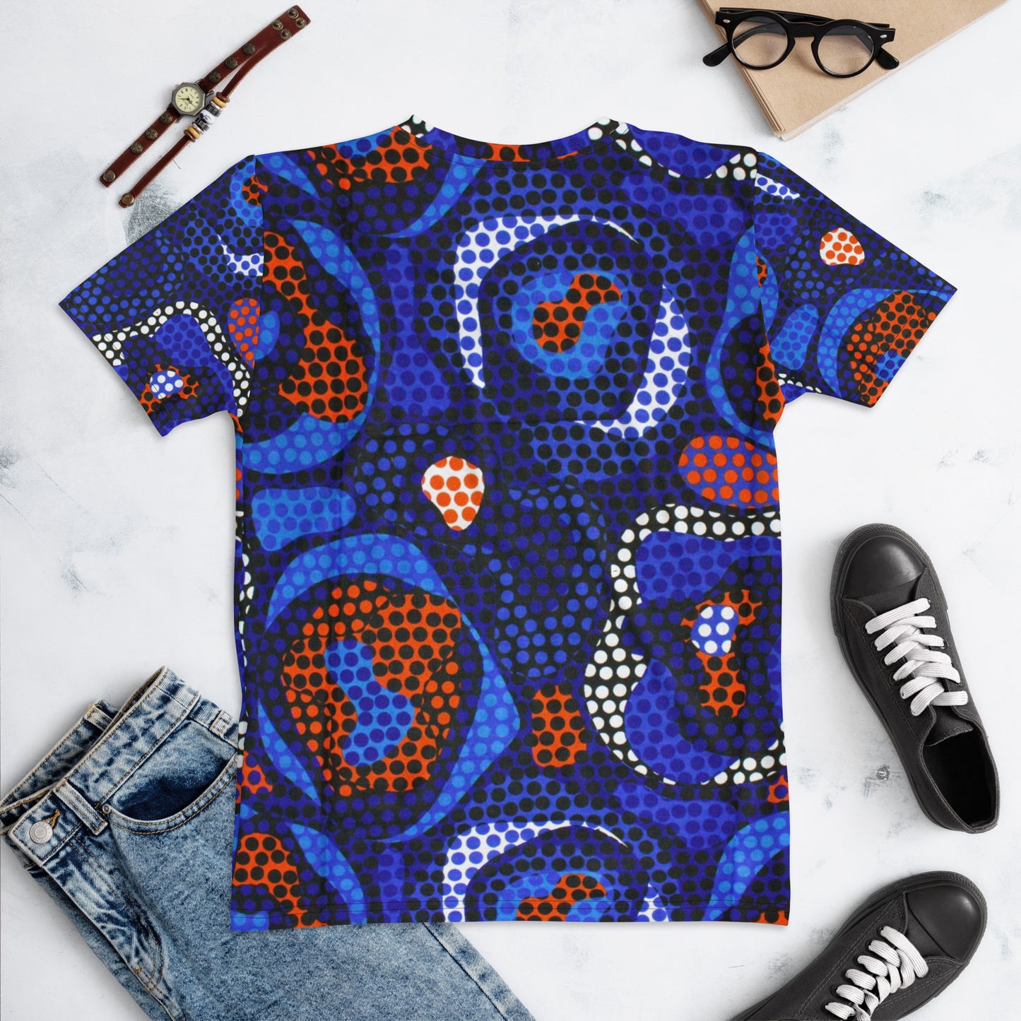 Blue Orange Abstract Ankara Women's T-shirt