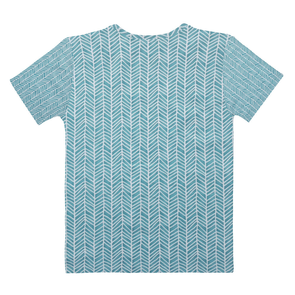 Aqua Chevron Adire Women's T-shirt