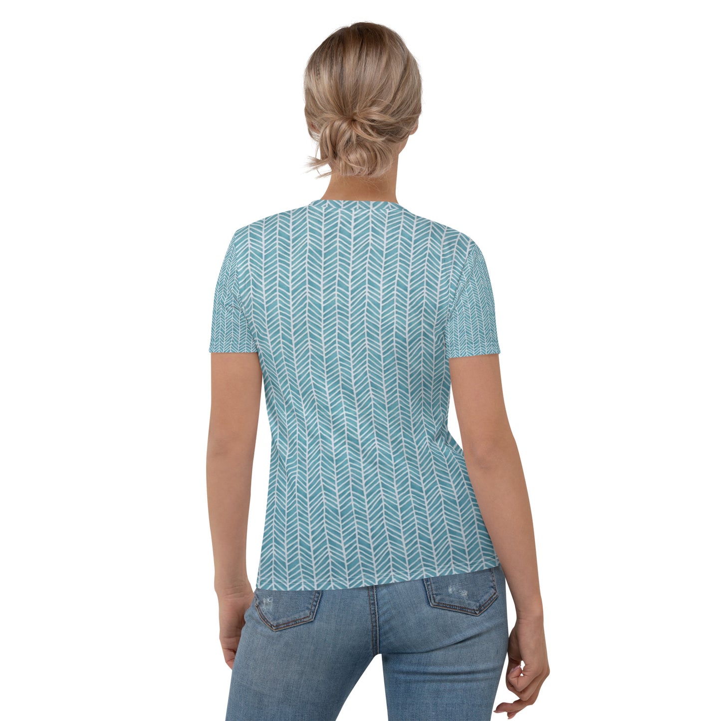 Aqua Chevron Adire Women's T-shirt