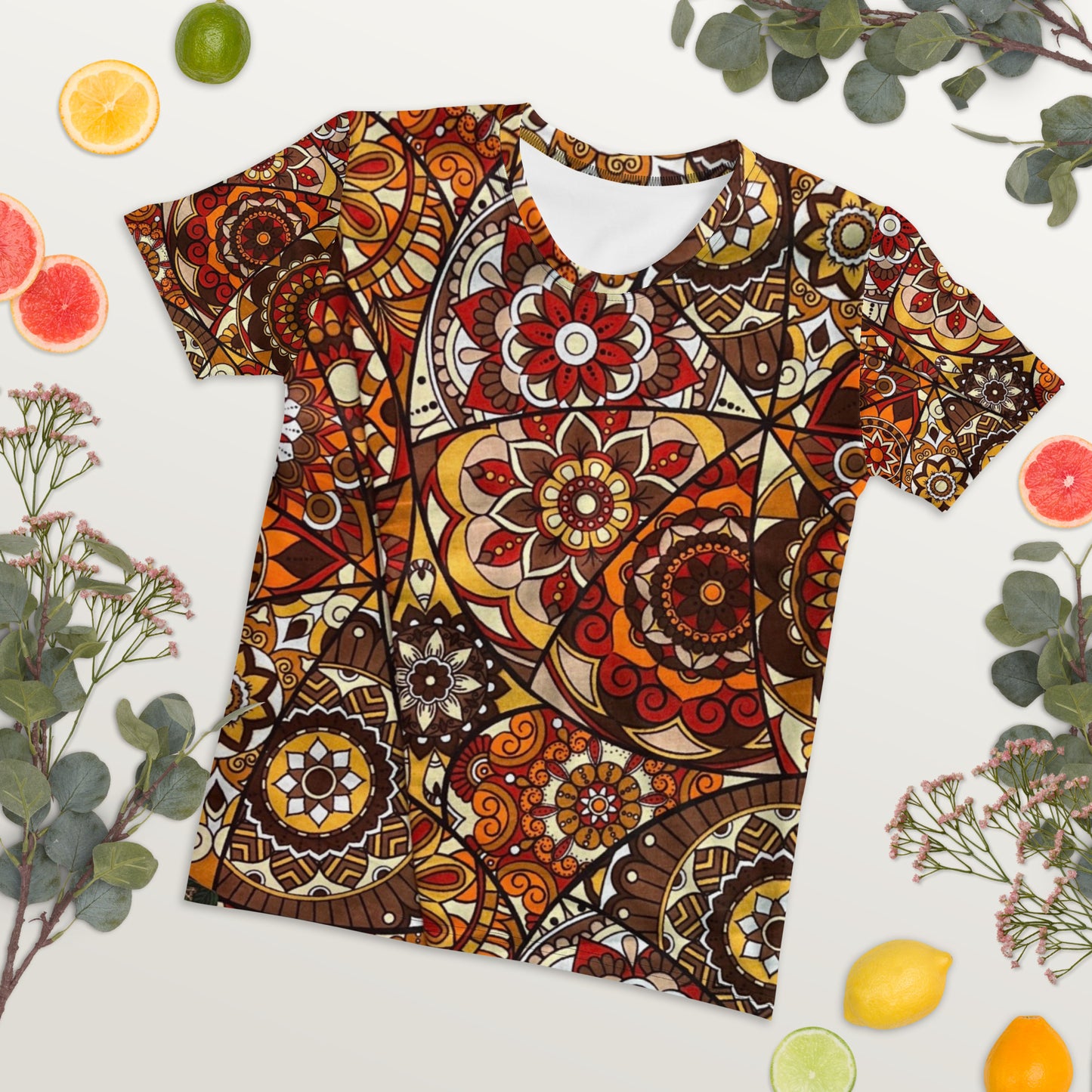 Multicolour Brown Ankara Women's T-shirt