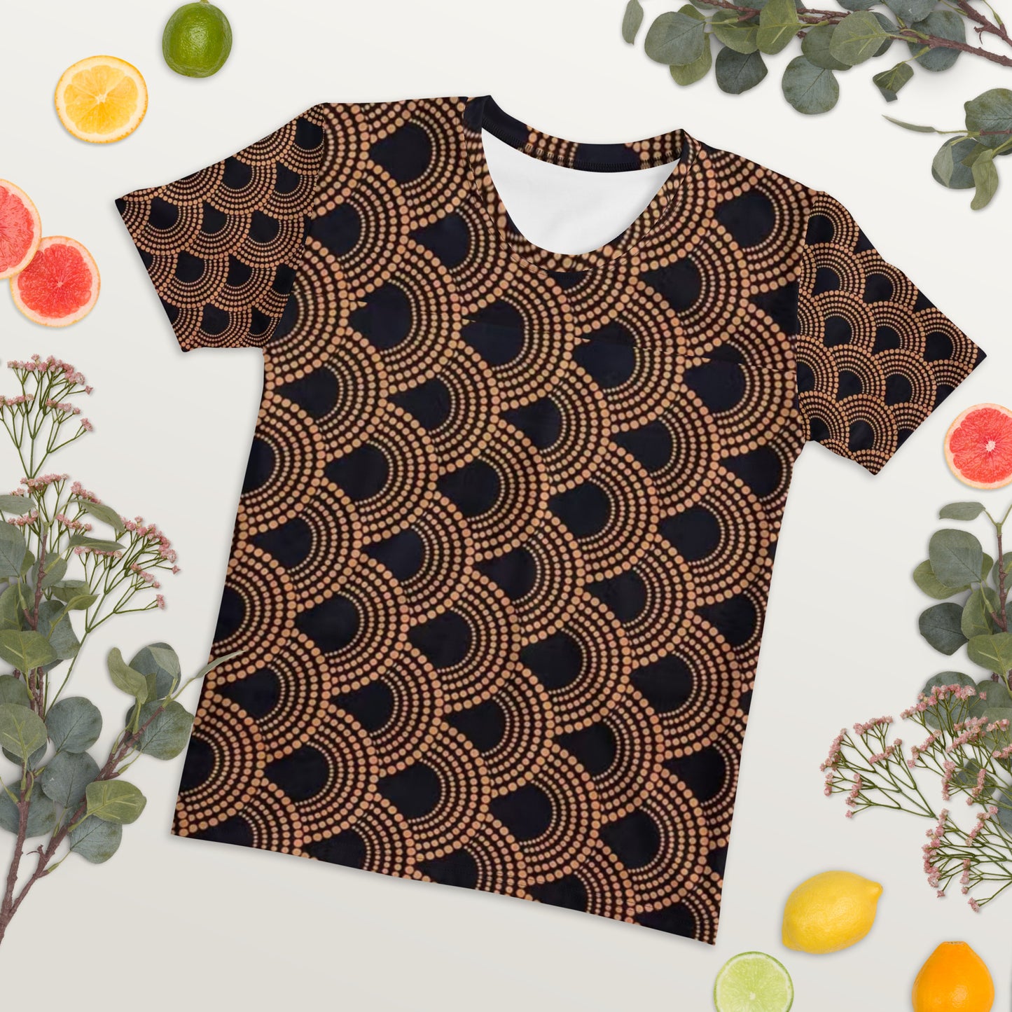 Brown Abstract Ankara Women's T-shirt