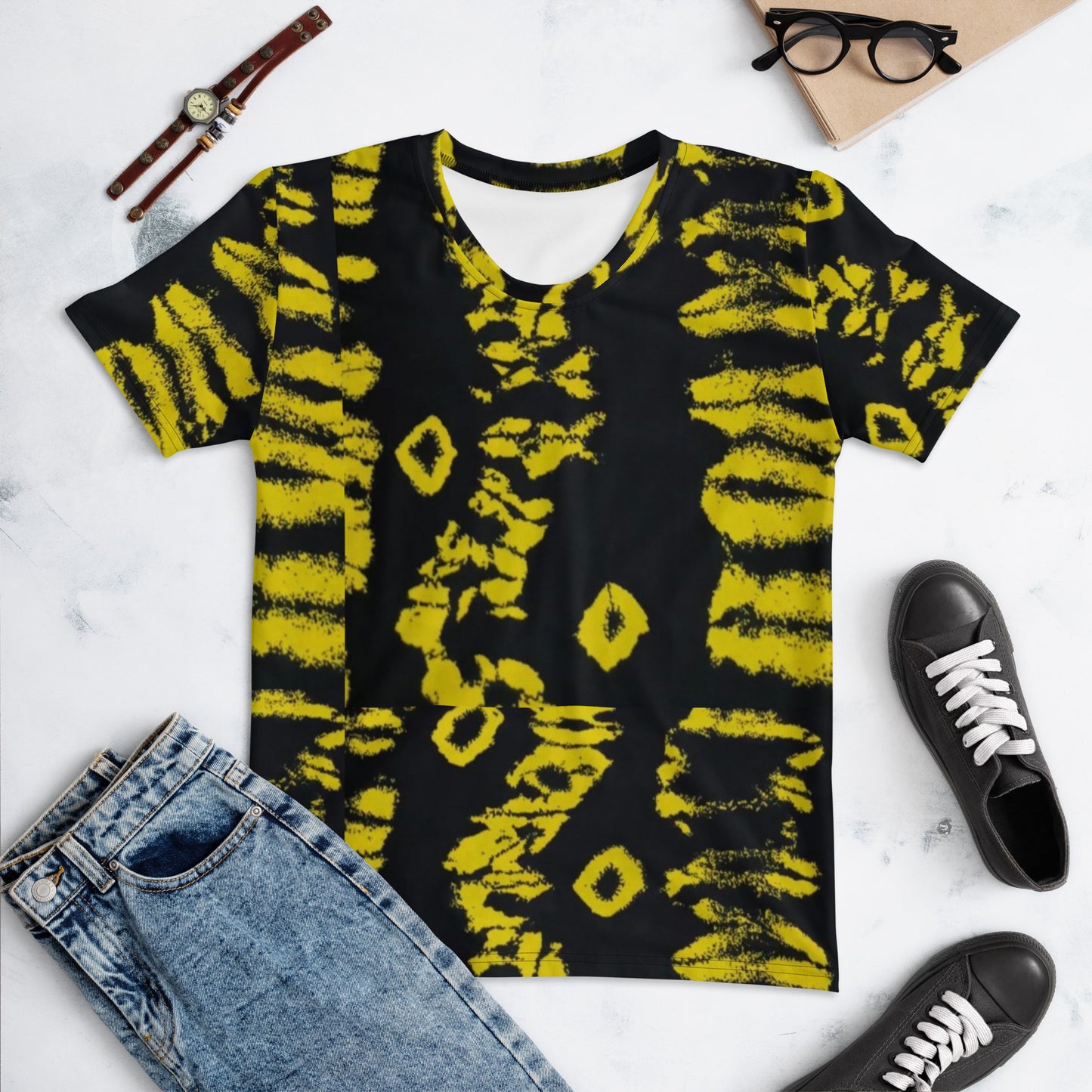 Yellow Adire Ankara Women's T-shirt