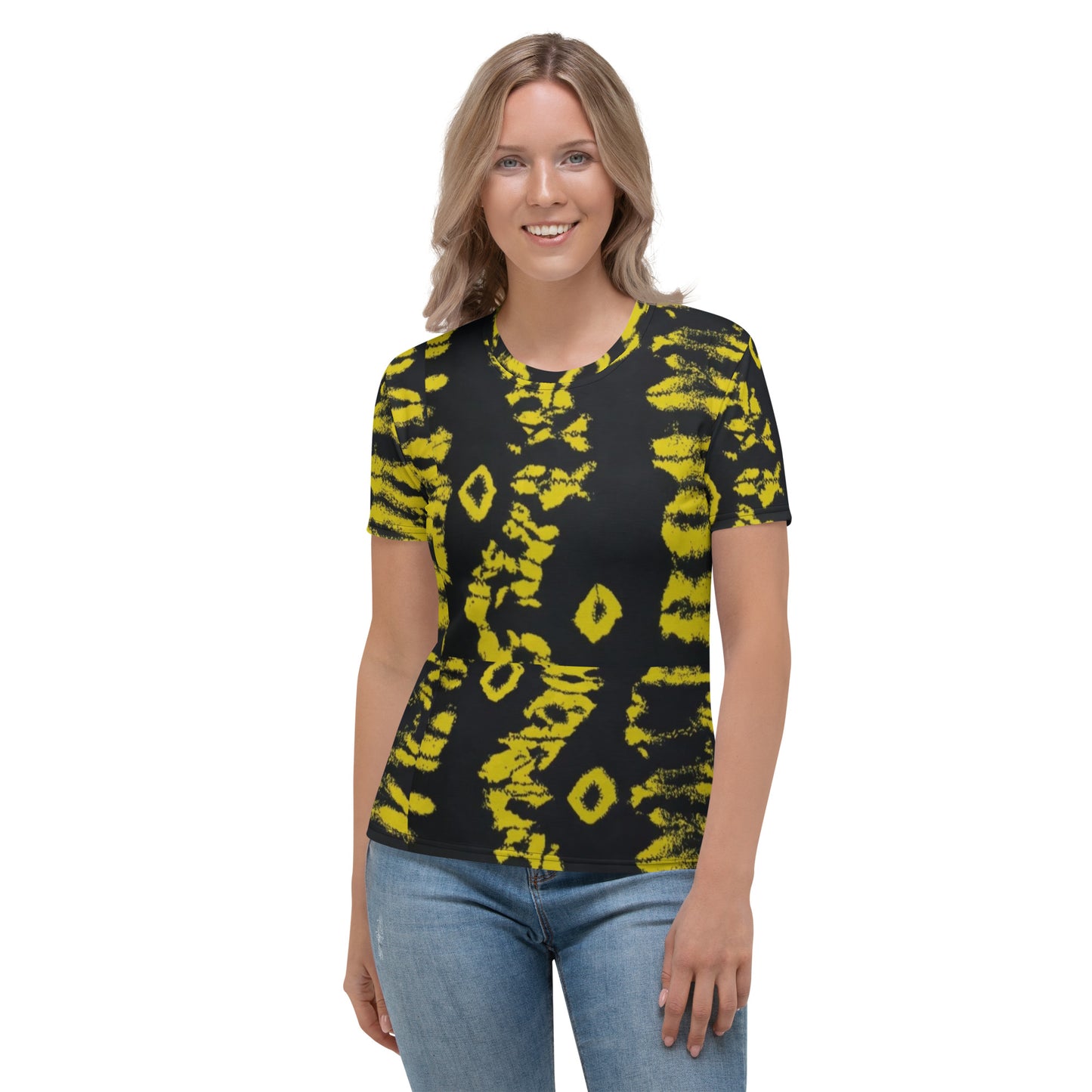 Yellow Adire Ankara Women's T-shirt