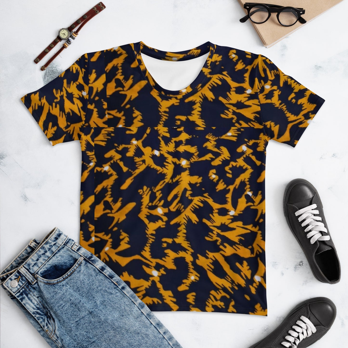 Yellow Leopard Ankara Women's T-shirt