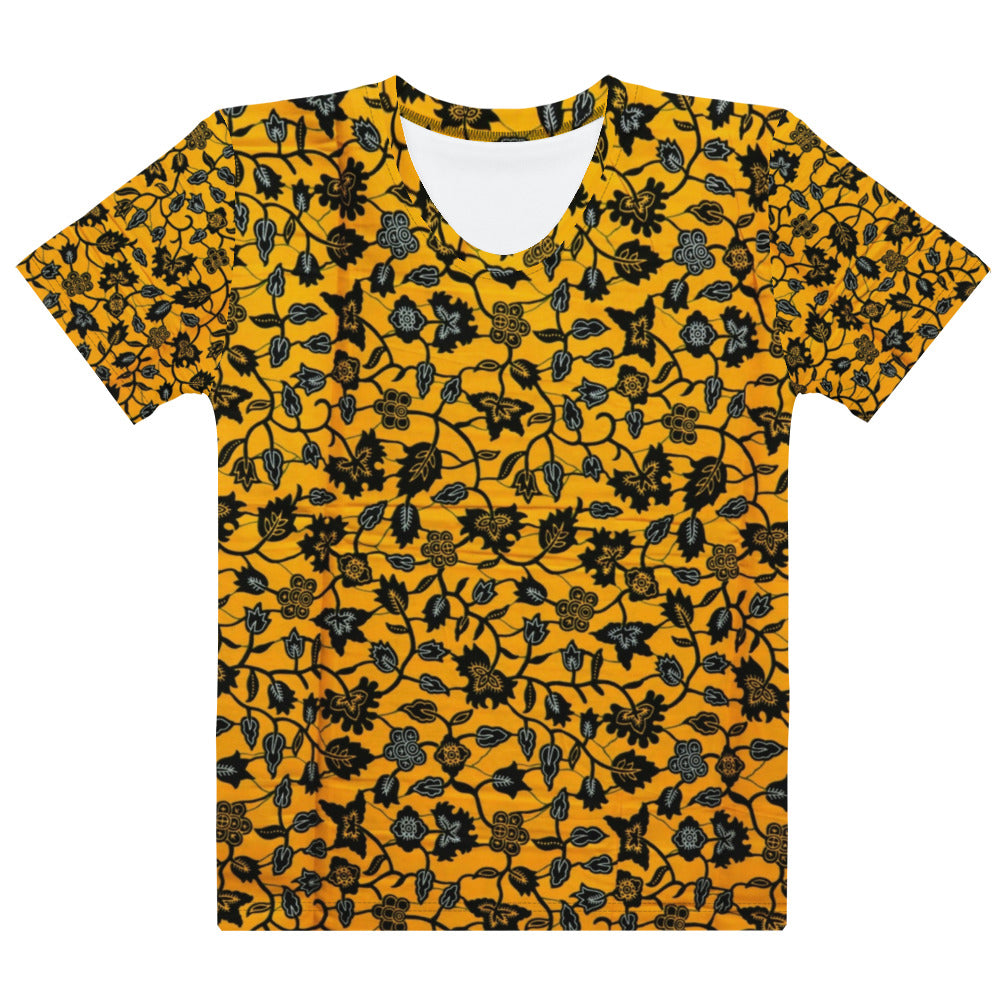 Yellow & Leaves Ankara Women's T-shirt