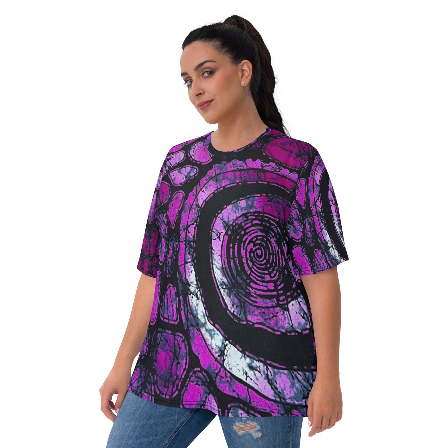 Purple & Black Ankara Women's T-shirt