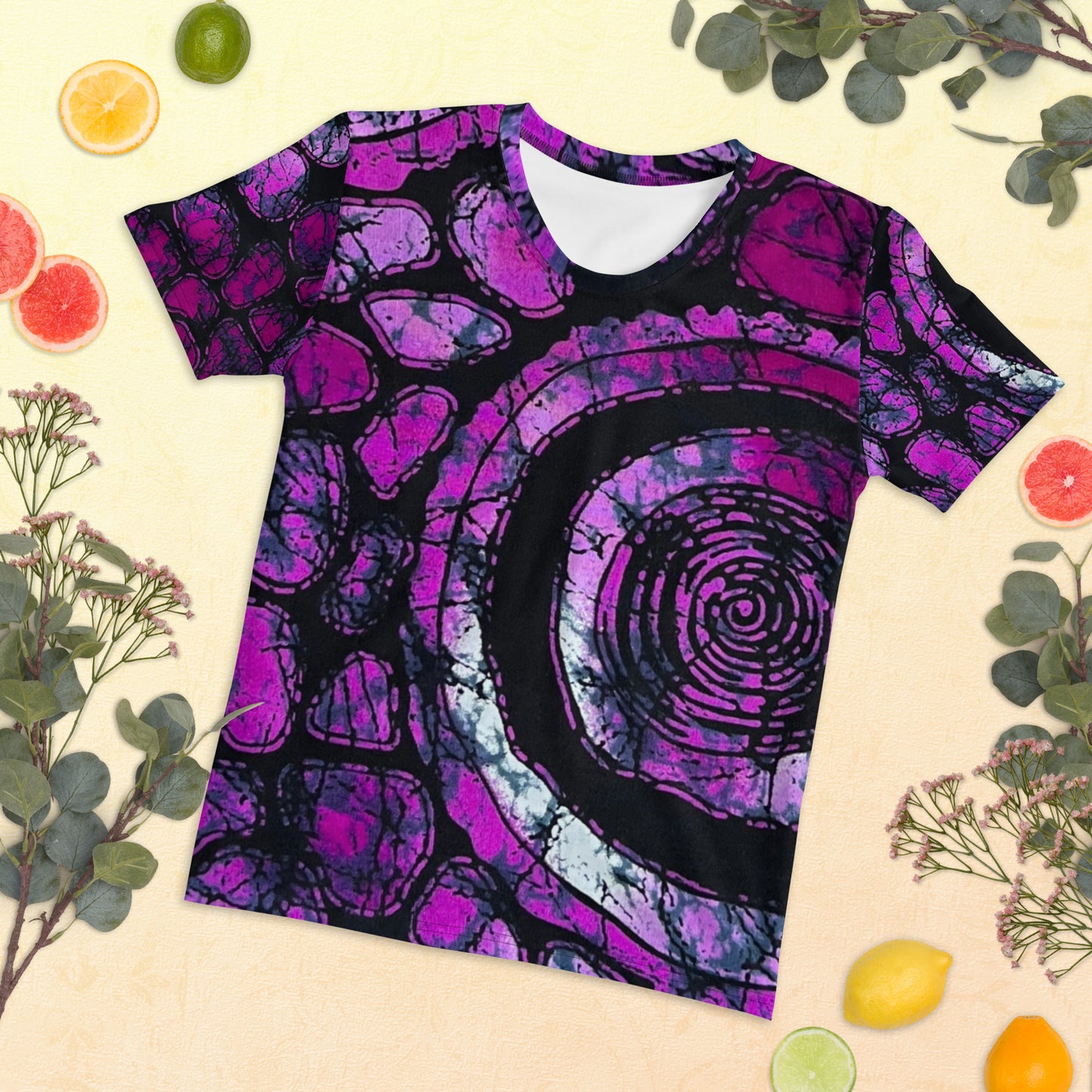 Purple & Black Ankara Women's T-shirt