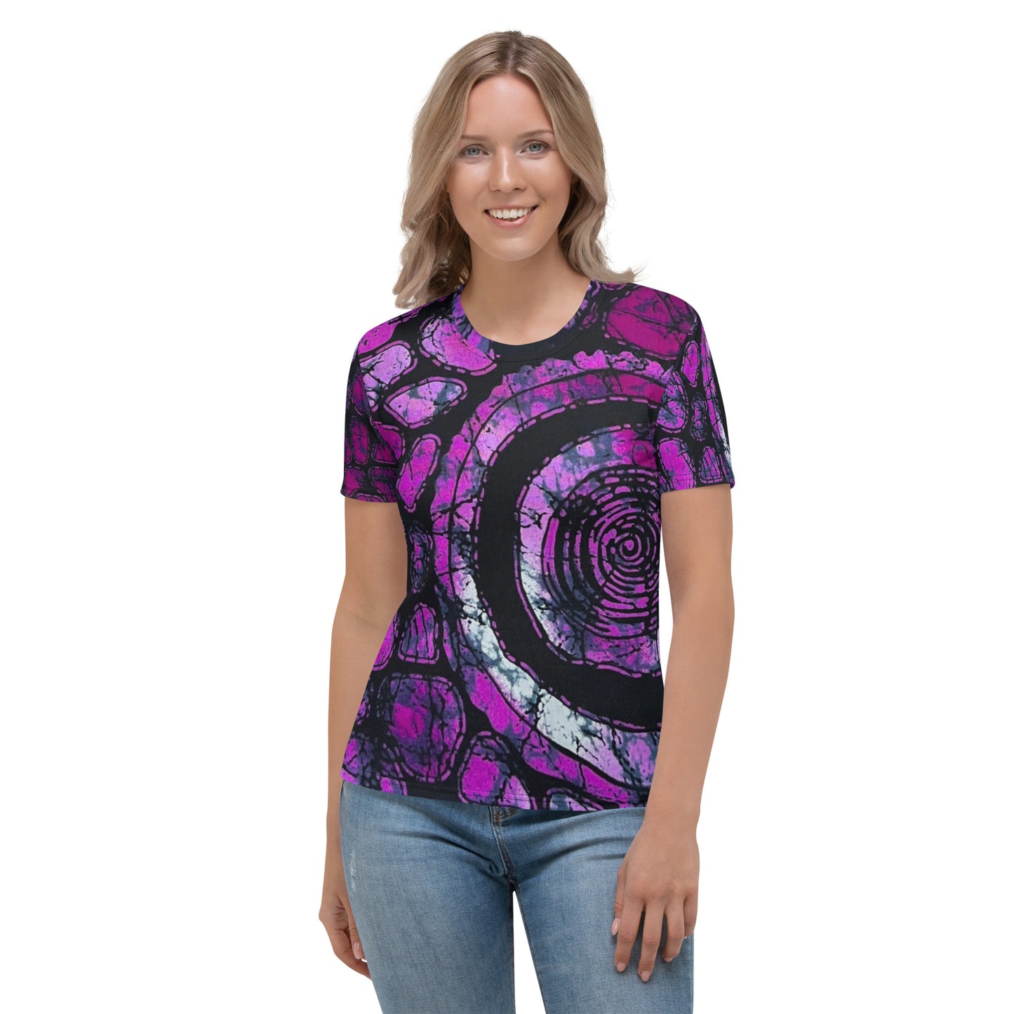 Purple & Black Ankara Women's T-shirt