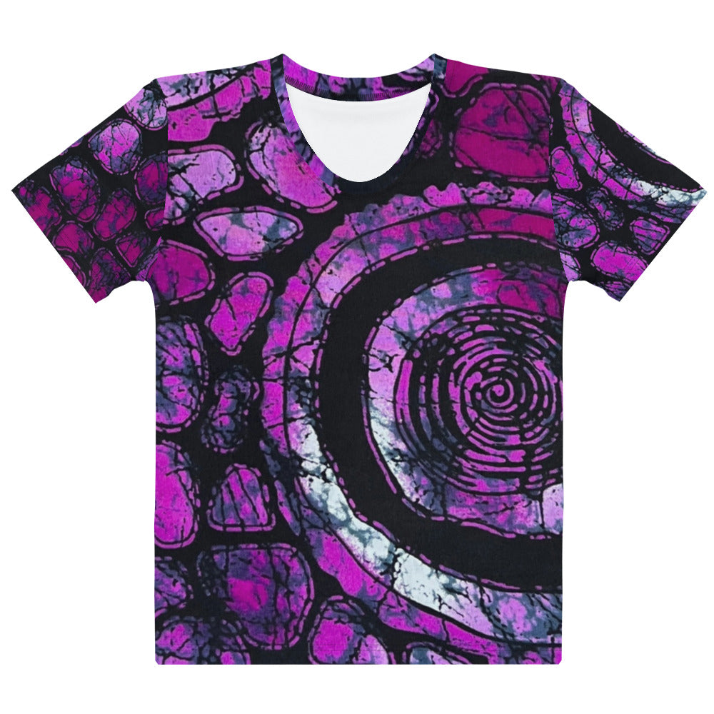 Purple & Black Ankara Women's T-shirt