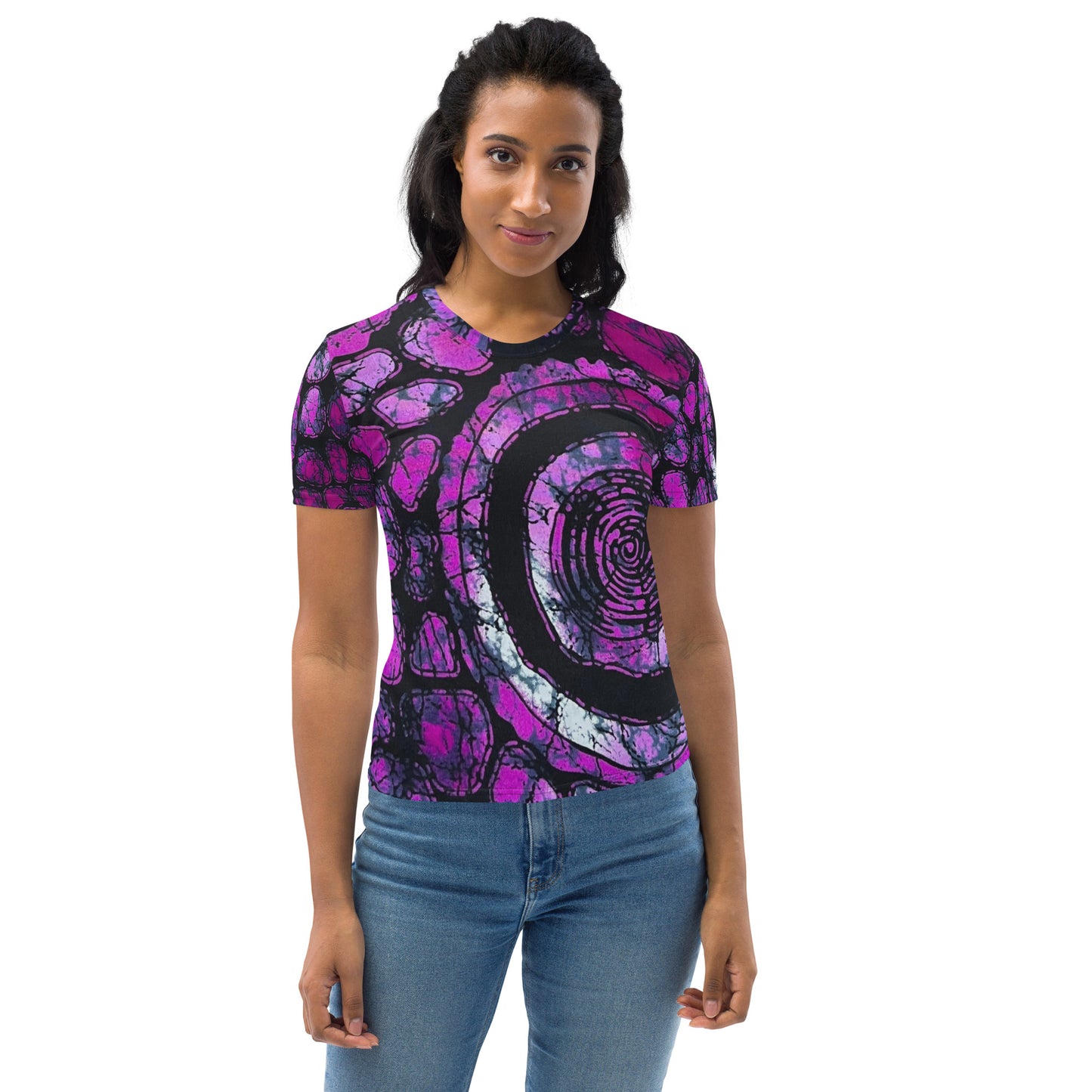 Purple & Black Ankara Women's T-shirt