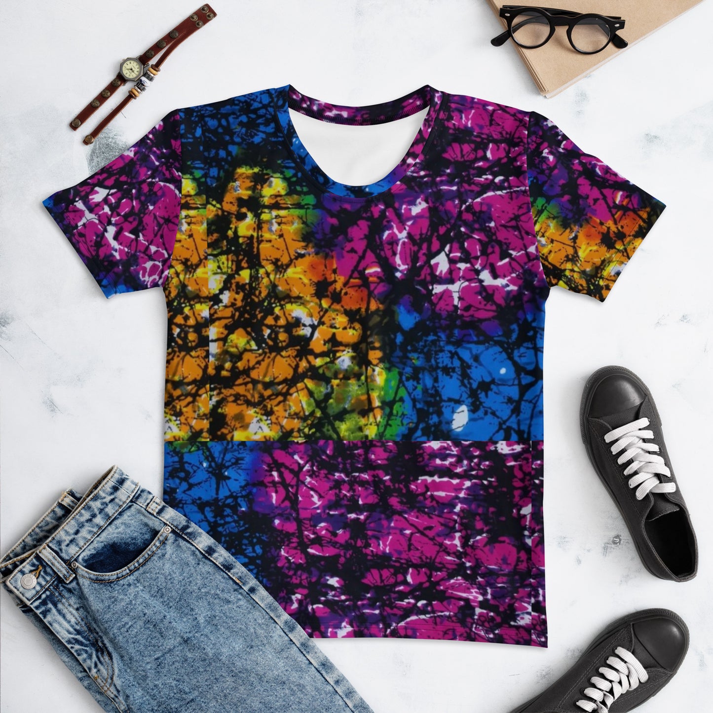 Multicolour Adire Ankara Women's T-shirt