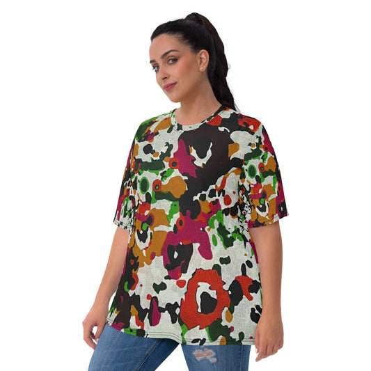 Multicolour Paint Ankara Women's T-shirt