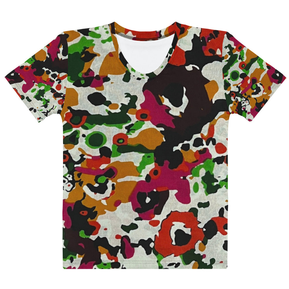 Multicolour Paint Ankara Women's T-shirt