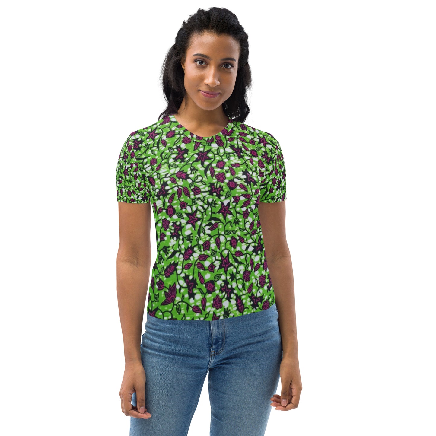 Green Burgundy Ankara Women's T-shirt