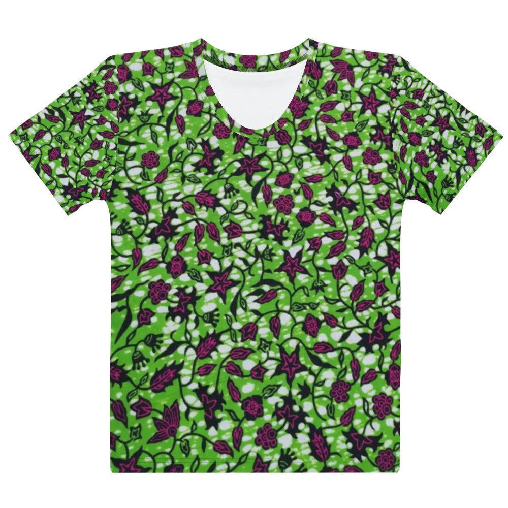 Green Burgundy Ankara Women's T-shirt