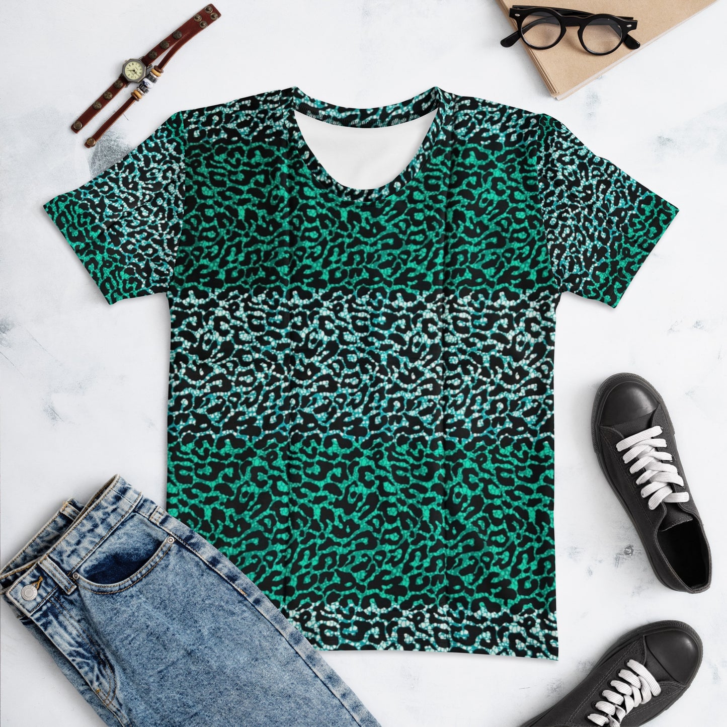 Green Leopard Ankara Women's T-shirt