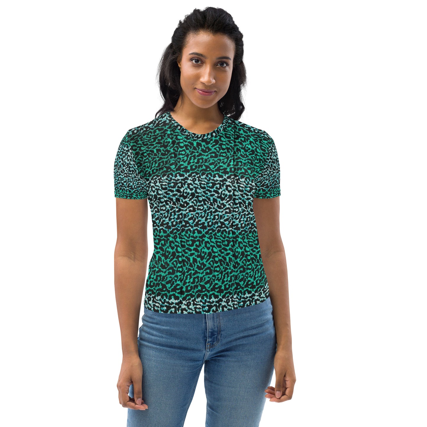 Green Leopard Ankara Women's T-shirt