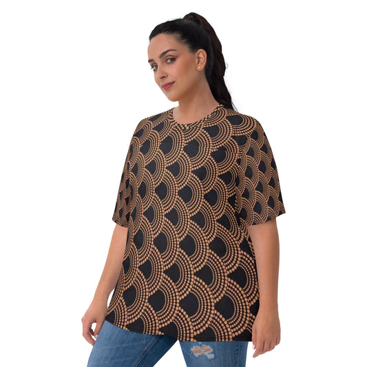 Brown Abstract Ankara Women's T-shirt