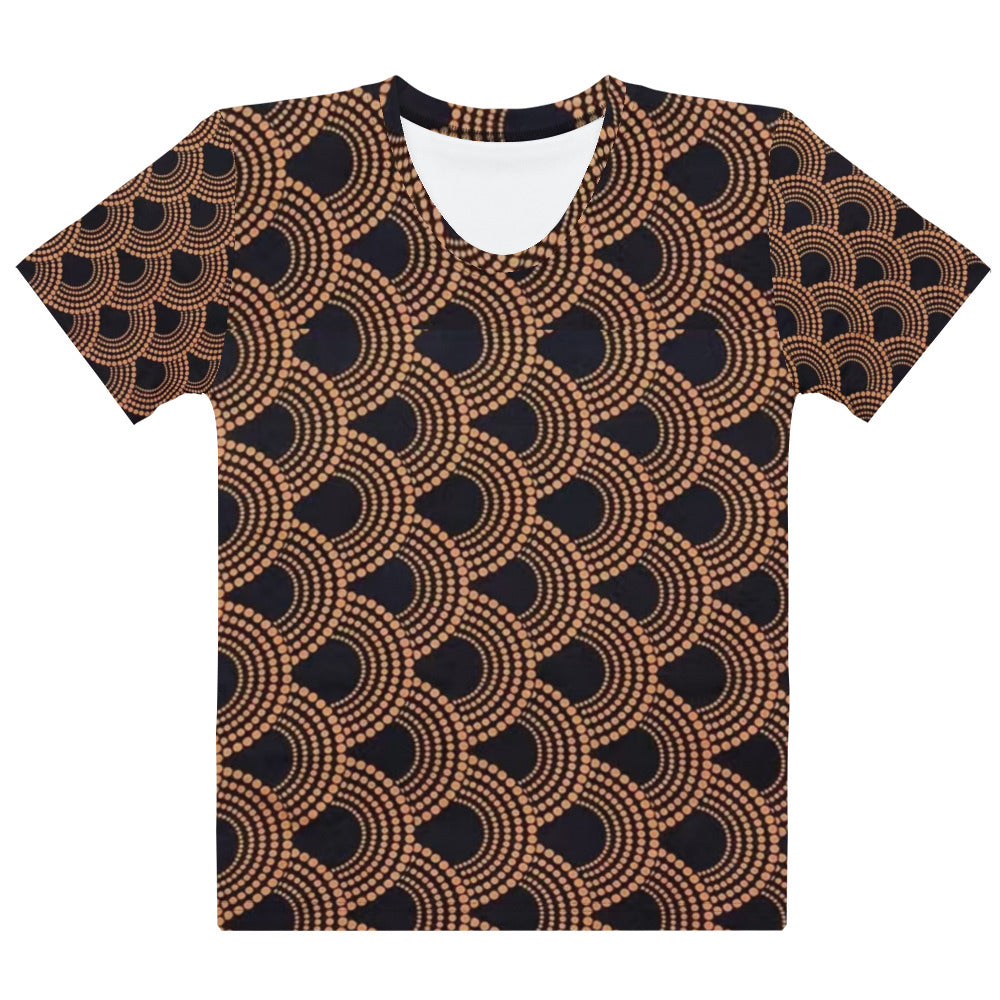 Brown Abstract Ankara Women's T-shirt