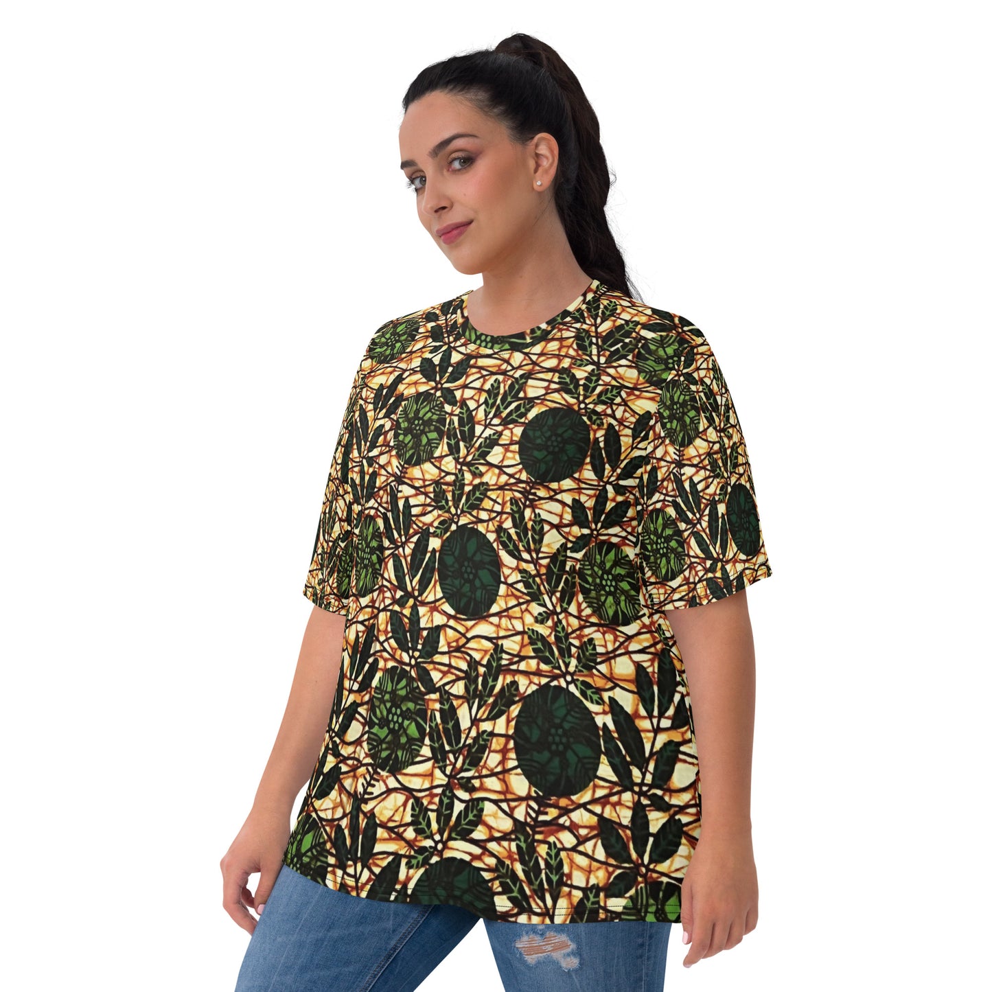 Green Leaf Wine Ankara Women's T-shirt