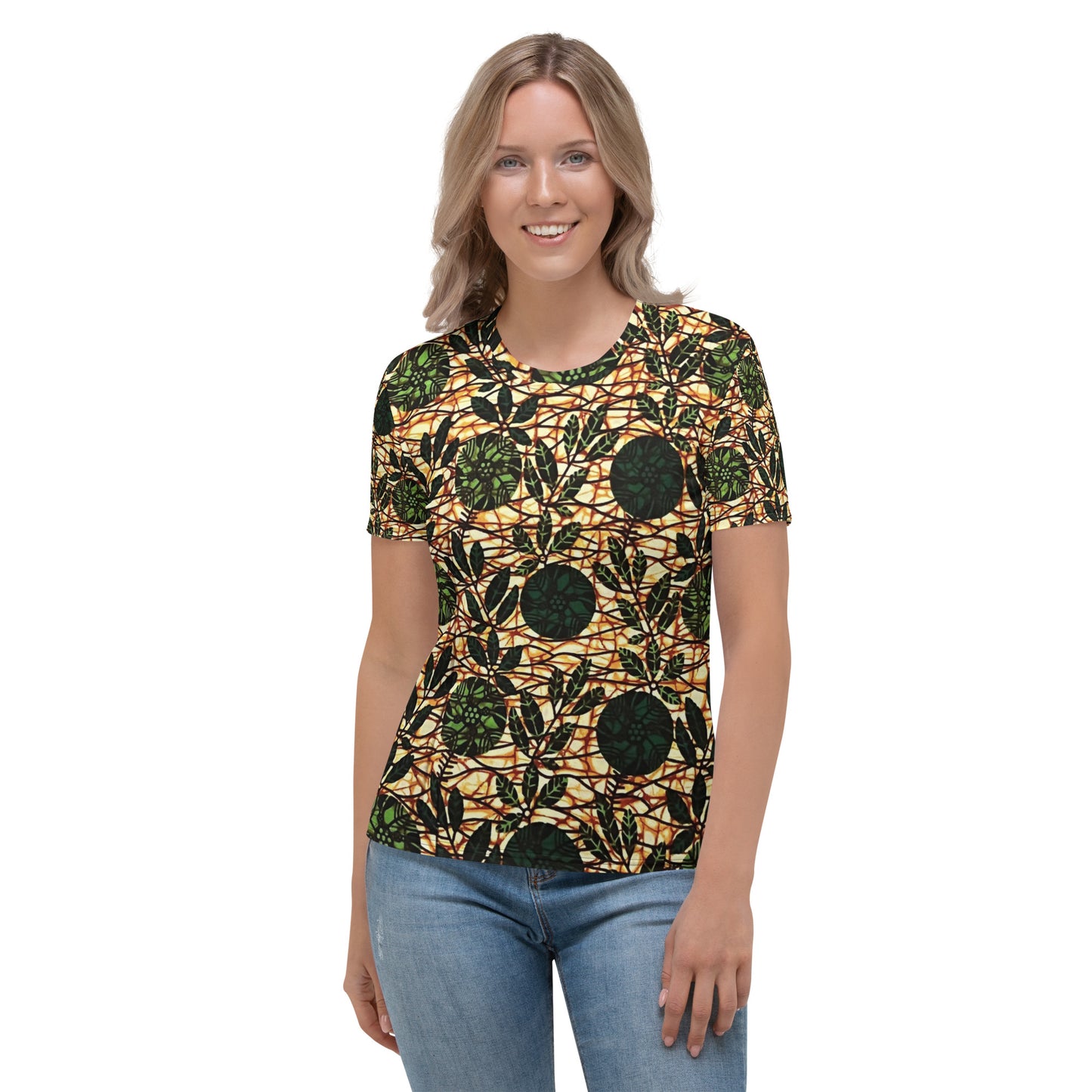 Green Leaf Wine Ankara Women's T-shirt