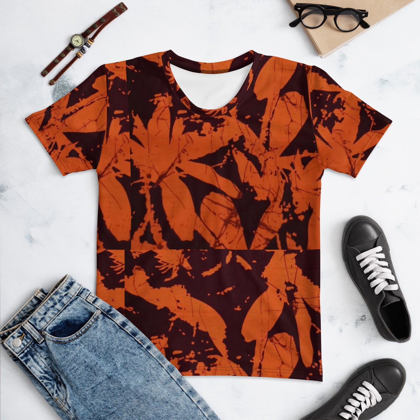 Orange Adire Women's T-shirt