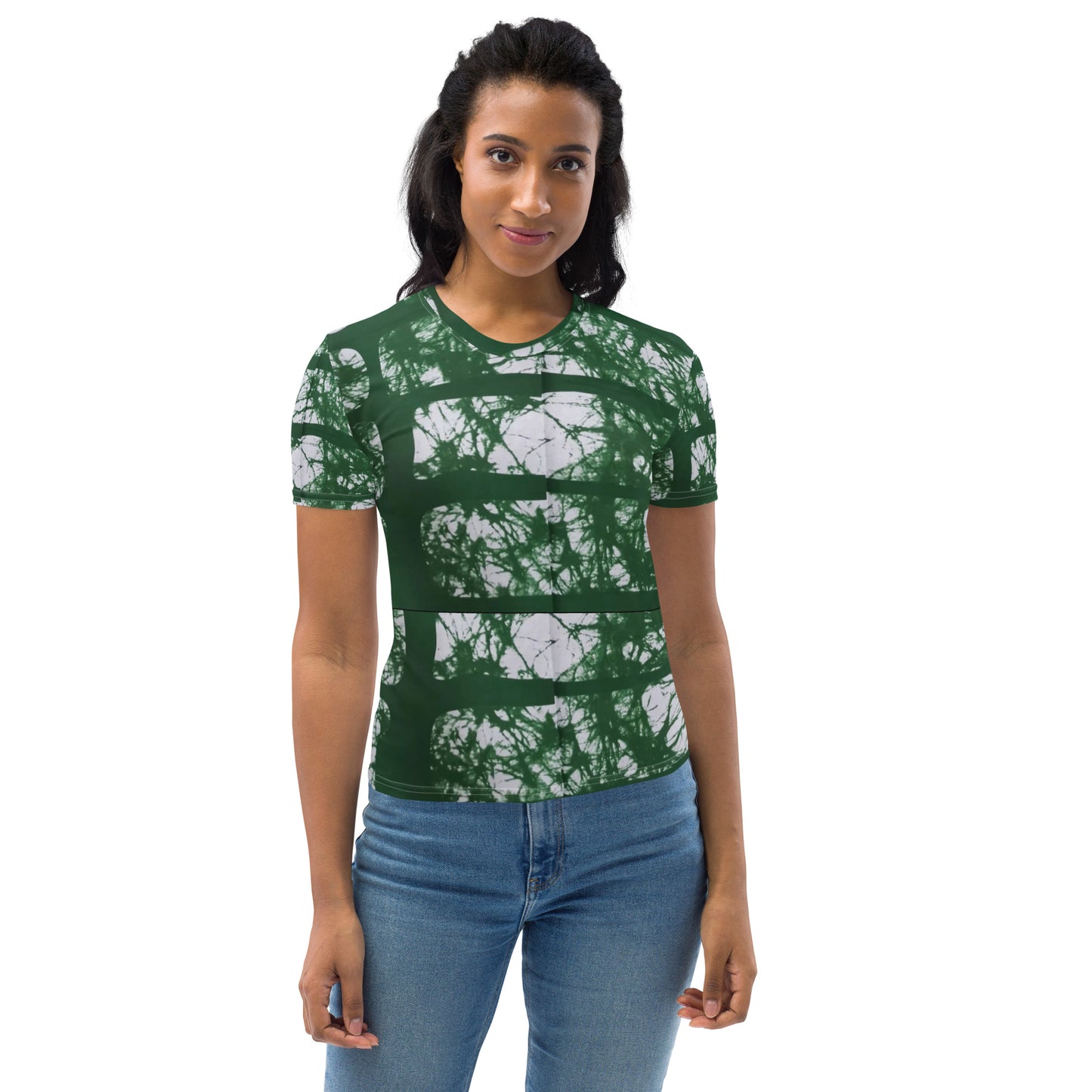 Green Adire Ankara Women's T-shirt