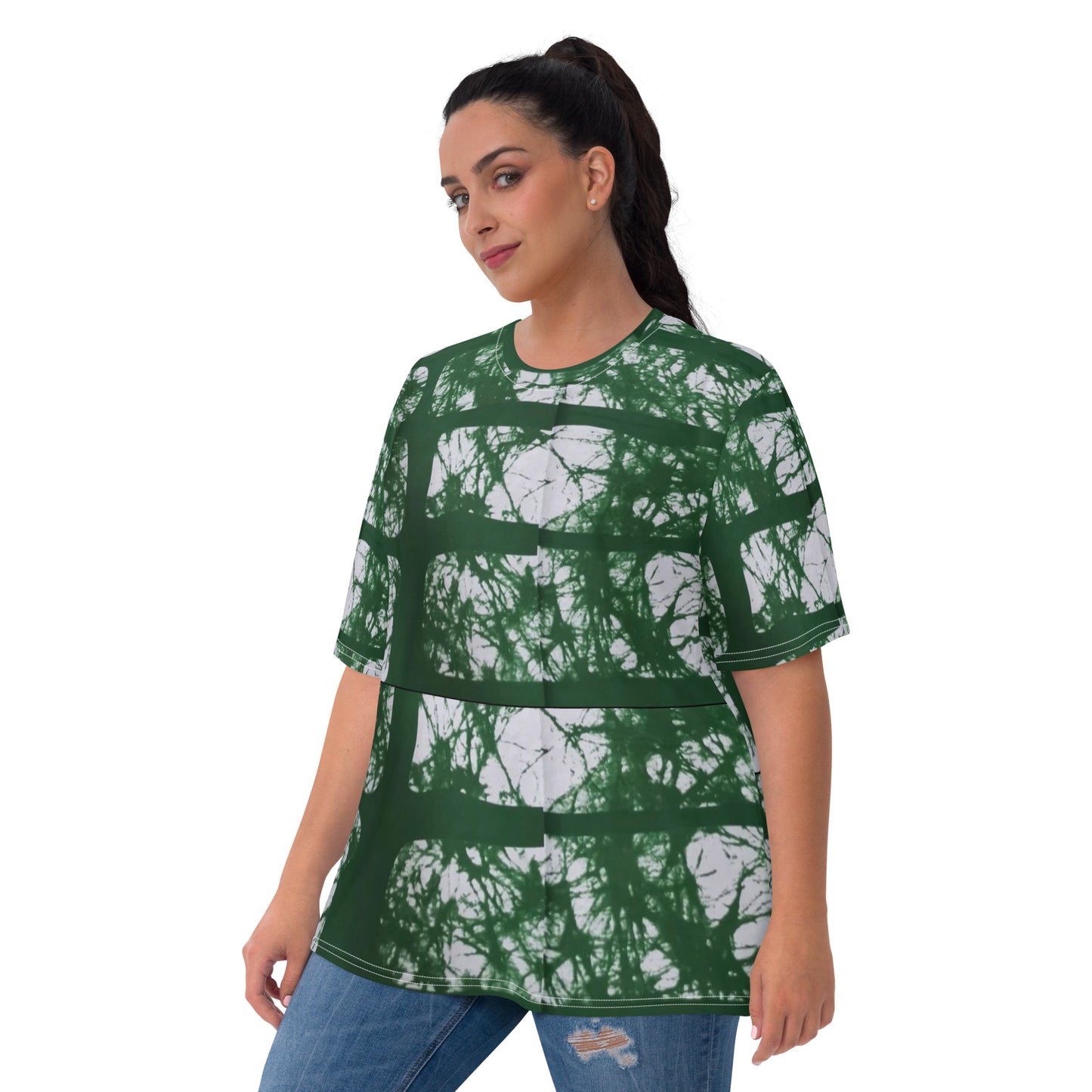 Green Adire Ankara Women's T-shirt