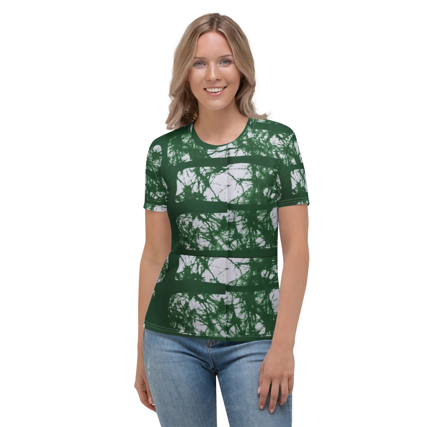 Green Adire Ankara Women's T-shirt