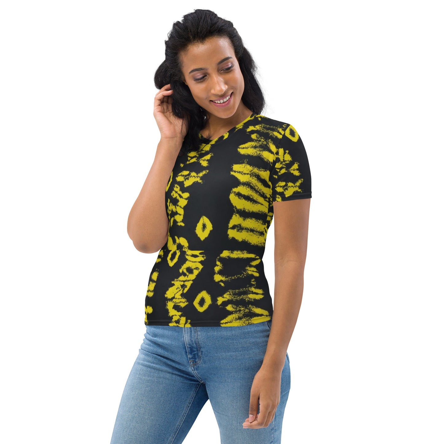 Yellow Adire Ankara Women's T-shirt